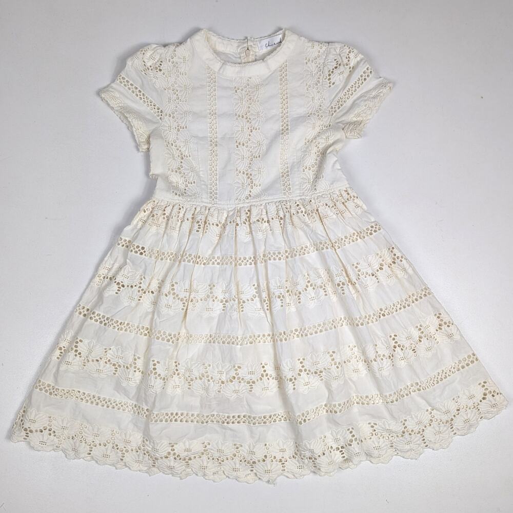 Chic Wish Dress Women's Small Cream Lace Dainty Mini Boho Cottage Core Blogger